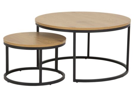 Bijzettafel Ø80cm set van 2