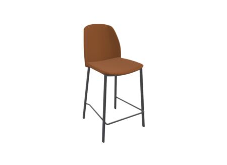Barstoel Olivia ZH65cm - lederlook - cognac