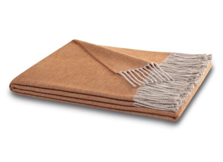 Plaid 130x170cm - polyester & katoen - rust