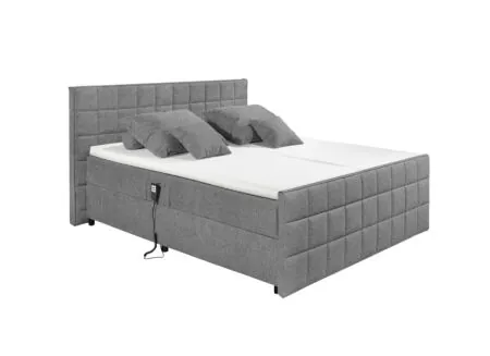 Bedbox Gabun 180x200cm - stof - donkergrijs elektrisch