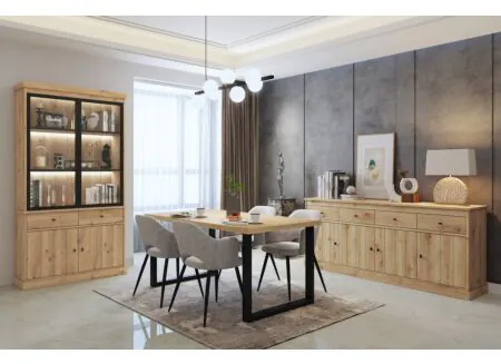 Table Valencia 210x98cm - melamine - chêne clair