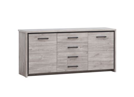 Dressoir Elias 201cm - meubelplaat - grijze eik