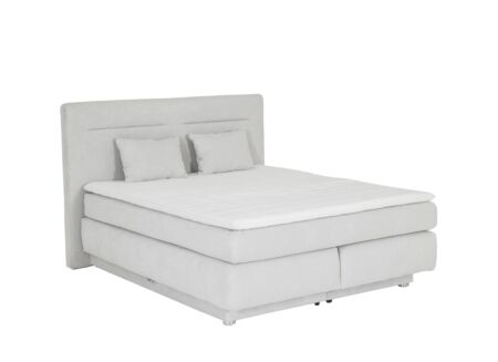 Boxspring Simone 160x200cm - stof - ecru met opbergruimte