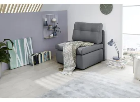 Zetelbed Tunis 1 persoons - 85x82cm - stof - donkergrijs
