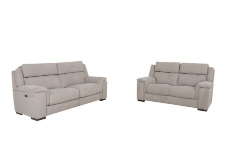 Zetel Still 2,5+2-zit - stof - silver grey met relax