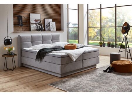 Boxspring BX2110 Portage 160x200cm met opbergruimte - stof - lichtgrijs