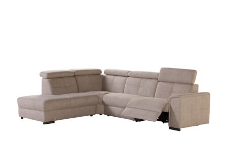 Hoeksalon Lizzie 289x227cm - stof - beige met relax
