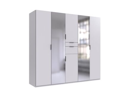 Kleerkast Moldau 225cm - decor - wit