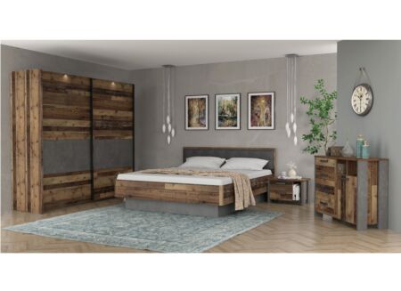 Slaapkamer Clif met bed 180x200cm - kleerkast 220cm