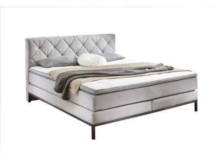 Boxspring BX2180 Rockaway 140x200cm stof grijs