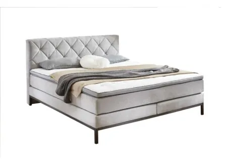 Boxspring BX2180 Rockaway 140x200cm stof grijs