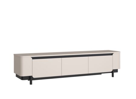 Tv-meubel Vodol 205cm - meubelplaat - zand/zwart