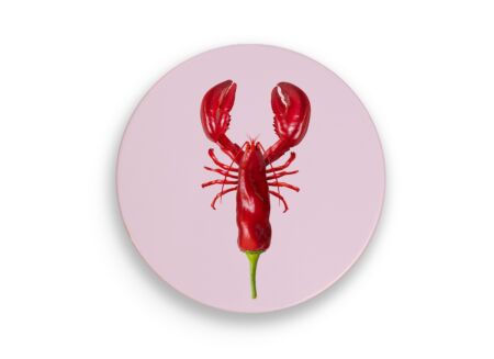 Pannenonderzetter Kreeft Ø18cm - stoneware - roze