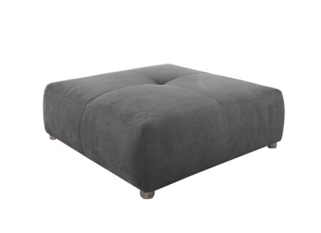 Poef Gulliver 126x126cm stof donkergrijs