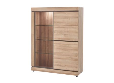 Vitrinekast Marnix 130cm - decor - bruin