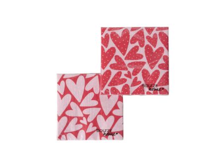 Serviette Milena 16,5x16,5cm - papier - roze/rood 20 stuks