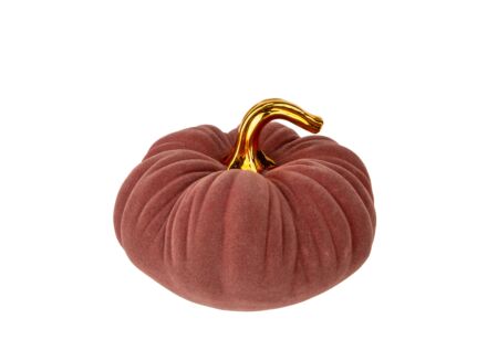 Herfstdecoratie Pompoen Velvet  21x21x15,2cm - keramiek - bruin