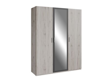 Kleerkast Adria 166cm - decor - zandeik/wolframgrijs