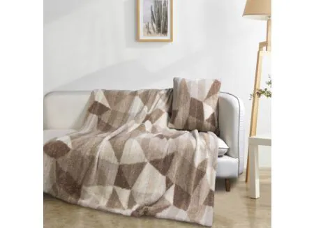 Foto ambiance - Plaid Porto 150x200cm polyester café au lait
