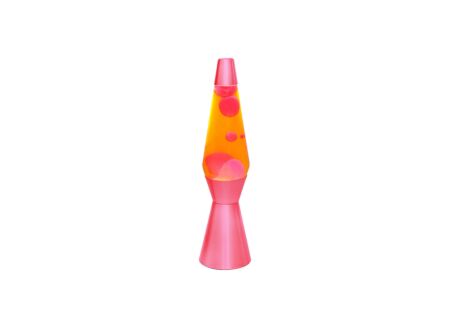 Lavalamp Red Wax Yellow Liquid H36cm - glas & metaal - rood/geel