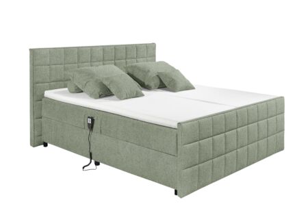 Bedbox Gabun 180x200cm elektrisch stof olijf