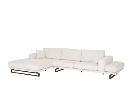 Hoeksalon Helio 393x197cm - stof - lichtbeige
