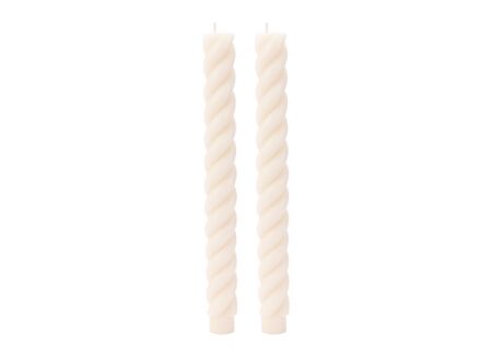 Kaars Swirl 7u - paraffine - beige set van 2
