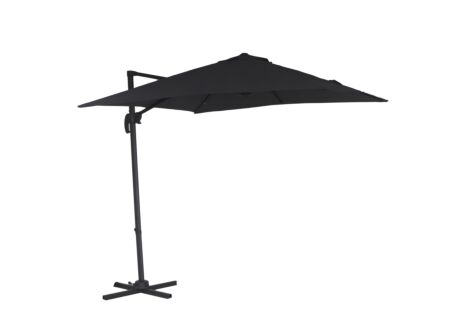 Zweefparasol Thalassa 250x250cm zwart met beschermhoes