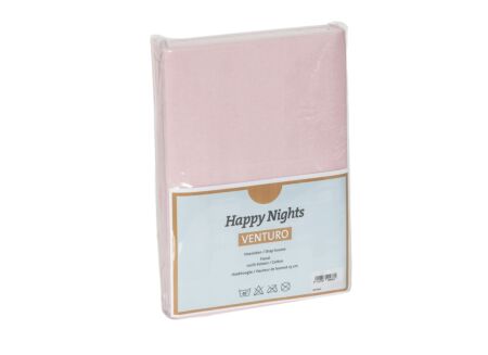 Hoeslaken Venturo 140x200cm - flanel - roze