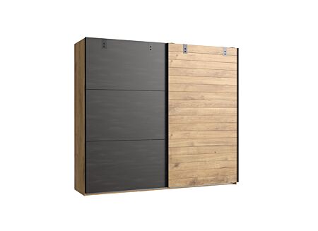 Schuifdeurkast Detroit 250cm - decor - bruin/zwart