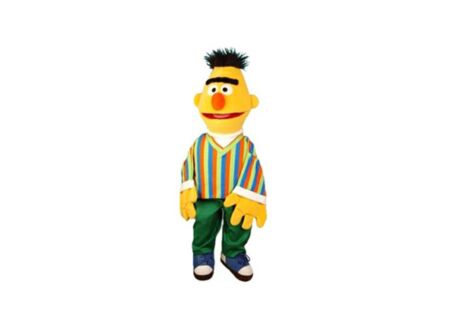 Handpop Sesamstraat Ernie H45cm - polyester - multicolor