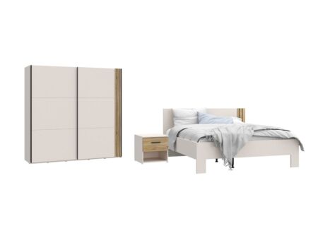 Slaapkamer Waikato met bed 160x200cm - kleerkast 220cm en 1 nachtkastje