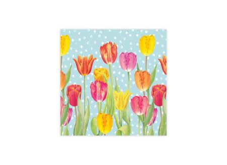 Serviette Happy Tulips  33x33cm - papier - multicolor - 20 stuks