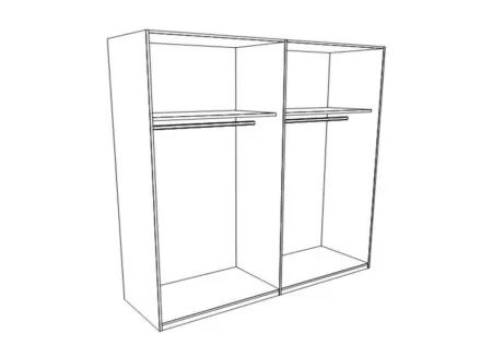 Schuifdeurkast Easyplus 225cm - decor - grafiet