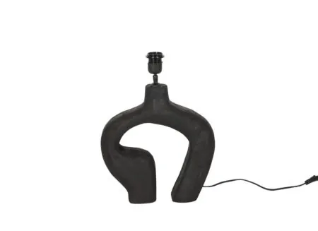 Aperçu - Pied de lampe E27 H35cm - bois - noir