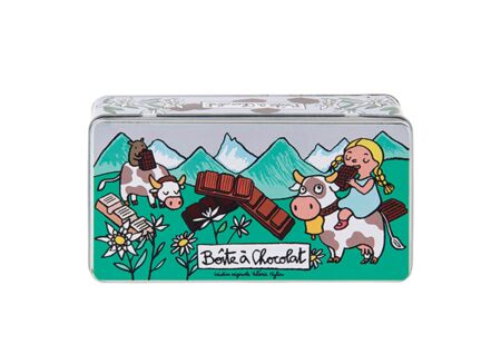 Voorraadpot Deco Chocolat 23,5x7,5xH12,5cm - metaal - multicolor