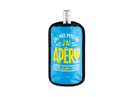 Wijnkoeler J'ai Apéro 15,5x23cm - nylon - blauw