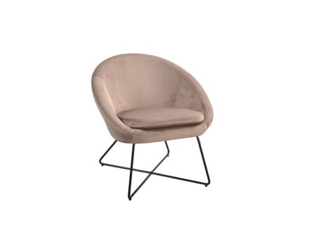 Fauteuil Juice 70x69x73,50cm - fluweel - taupe