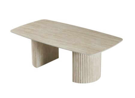 Salontafel 130x70cm - keramiek - beige travertin look