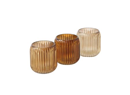 Windlicht Remsa H8,5cm - glas - beige/bruin