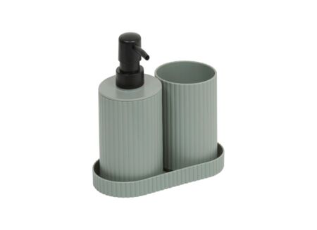 Badkamerset 16x8x17cm - polypropyleen - groen