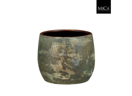 Bloempot Olaf H15cm - terracotta - groen