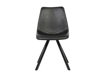 Stoel Frantz 47x57x83cm - lederlook - zwart