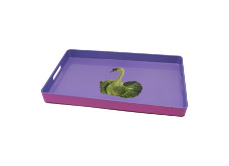 Dienblad Zwaan 40x24cm - kunststof - paars