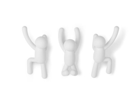 Kapstok Buddy  7,6 cm, set van 3