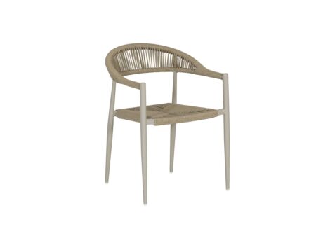 Tuinstoel Guava 56x60x78cm - kunststof rotan - greige & wit