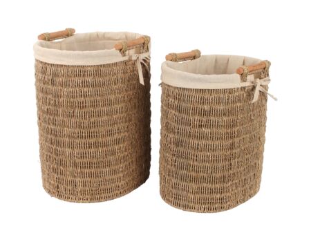 Linnenmand Zea set van 2 - zeegras - beige