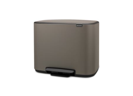 Pedaalemmer met opbergvak Bo Brabantia 11+23L platinum