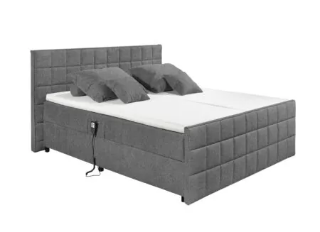 Bedbox Gabun 180x200cm - stof - antraciet elektrisch