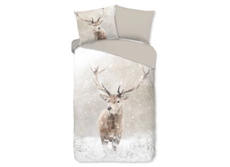 Dekbedovertrek Snowy 200x220cm - flanel - zand